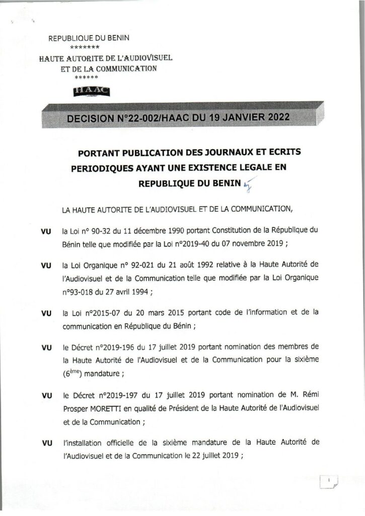 thumbnail of Dec 22-002 HAAC portant publication des journaux et ecrits périodiques ayant une existance légale